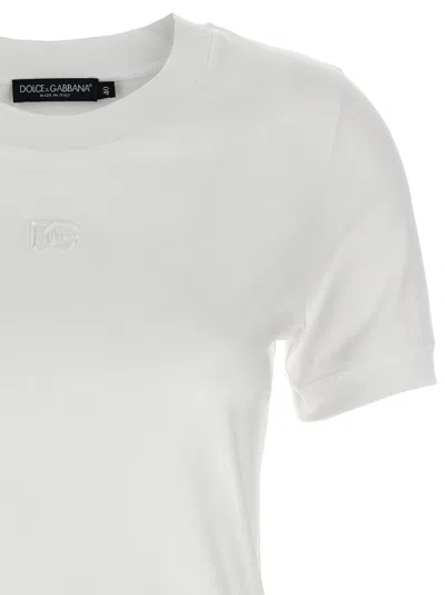 Dolce & Gabbana Embroidered Logo Crew Neck T-shirt In White