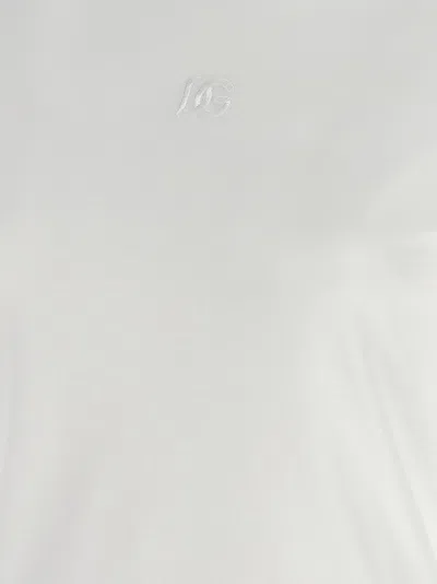 Dolce & Gabbana Embroidered Logo Crew Neck T-shirt In White
