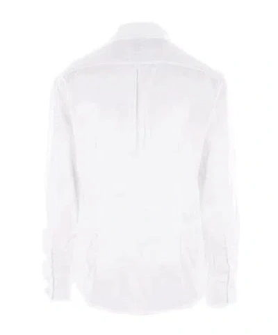 Brunello Cucinelli Spread-collar Long-sleeve Shirt In White