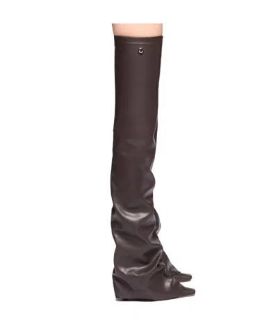 Attico Thigh High Boot Robin Otk In Brown