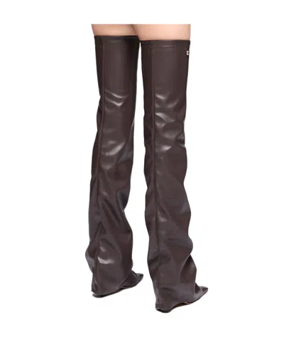 Attico Thigh High Boot Robin Otk In Brown