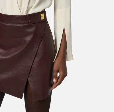 Elisabetta Franchi Asymmetrical Leather Mini Skirt
