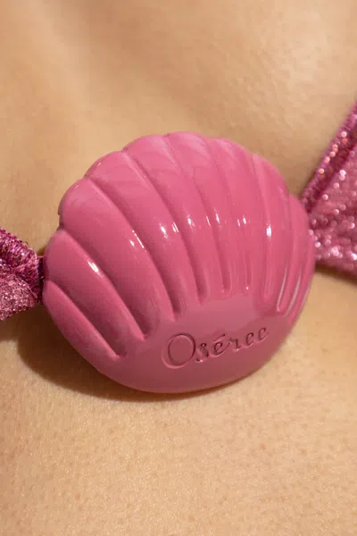 Oseree Glitter-detail Two-tone Bikini In Pink