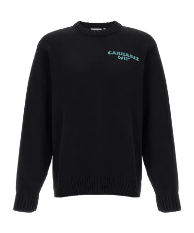 Carhartt Logo-embroidered Ribbed Sweater In Black