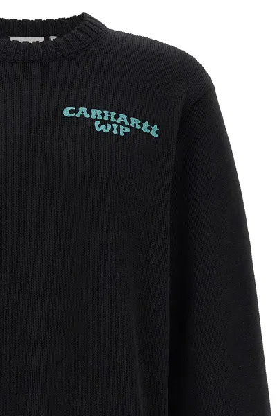 Carhartt Logo-embroidered Ribbed Sweater In Black
