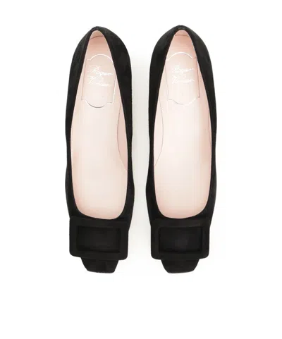 Roger Vivier 70mm Buckle-embellished Suede Pumps In Black