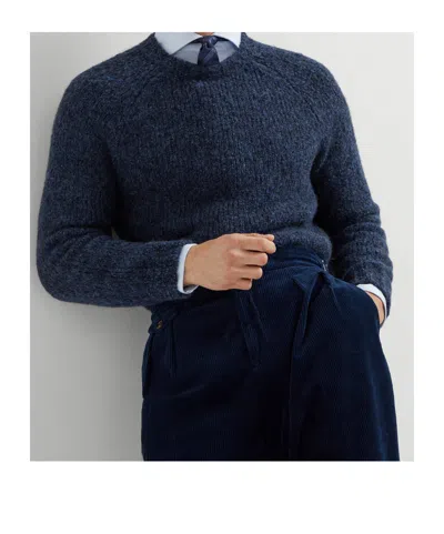 Brunello Cucinelli Long Sleeve Wool Cashmere Sweater In Blue