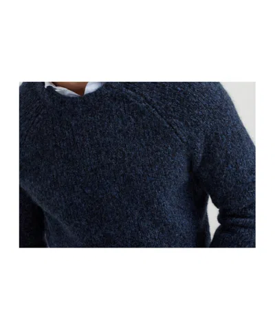 Brunello Cucinelli Long Sleeve Wool Cashmere Sweater In Blue
