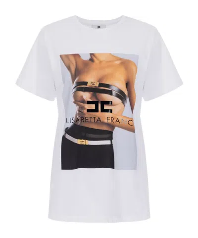 Elisabetta Franchi Cotton Jersey T-shirt With Photographic Print
