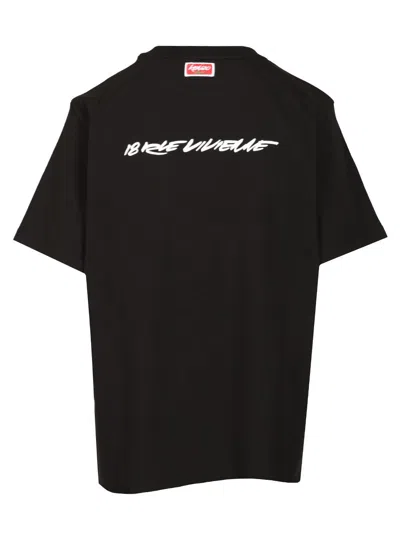 Kenzo Logo Printed Crewneck T-shirt In Black