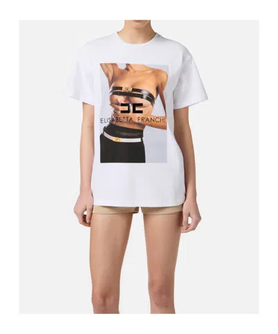 Elisabetta Franchi Cotton Jersey T-shirt With Photographic Print