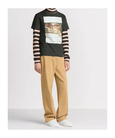 Dior Neck Crew Graphic Print Short Sleeves In Green