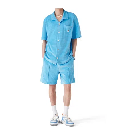 Casablanca Striped Drawstring Shorts In Blue