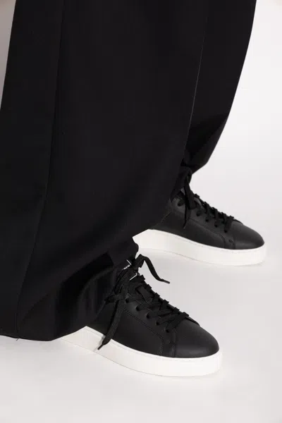 Balmain B Court Sneakers In Black Calfskin In Black