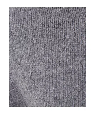 Khaite Long-sleeved Knitted Sweater In Gray