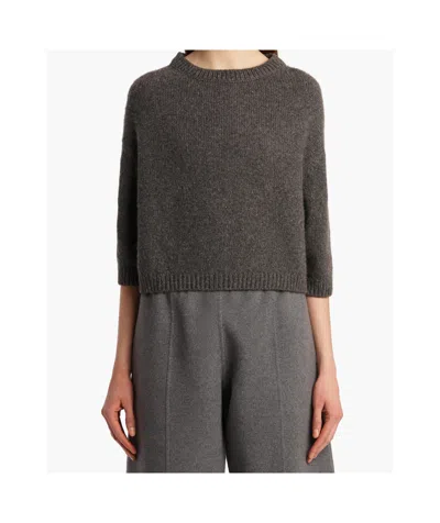 Khaite Long-sleeved Knitted Sweater In Gray