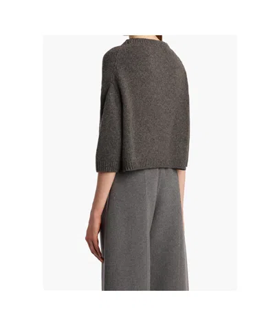 Khaite Long-sleeved Knitted Sweater In Gray