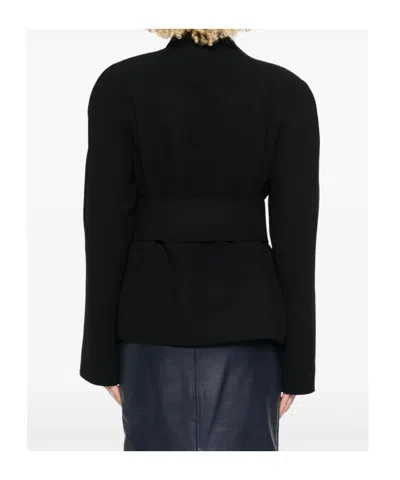 Khaite Edith Long-sleeved Belted Jacket In Black