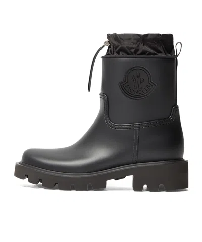 Moncler Kickstream Rubber Wellington Ankle Boots In Black