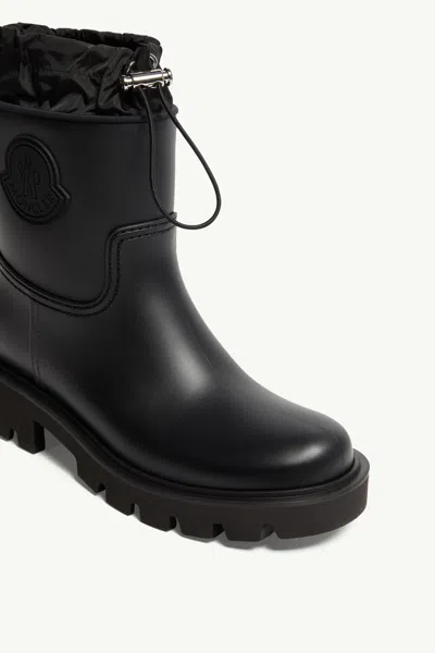 Moncler Kickstream Rubber Wellington Ankle Boots In Black