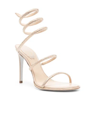 René Caovilla Rene Caovilla Womens Blush Cleo 80 Crystal-embellished Leather Heeled Sandals