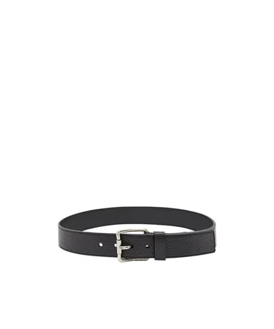 Loewe Roller Curve Belt In Supple Grained Calfskin In Black