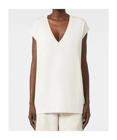 Weekend Max Mara Viscose Yarn Gilet In White