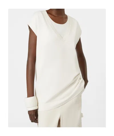 Weekend Max Mara Viscose Yarn Gilet In White