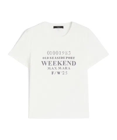 Weekend Max Mara Pure Cotton T-shirt In White