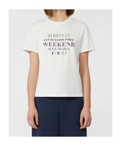 Weekend Max Mara Pure Cotton T-shirt In White