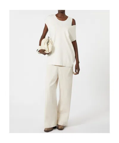 Weekend Max Mara Viscose Yarn Gilet In White