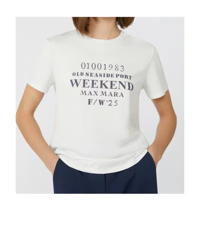 Weekend Max Mara Pure Cotton T-shirt In White