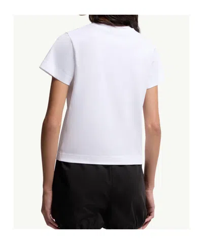 Moncler Embroidered Heart Logo Cotton T-shirt In White