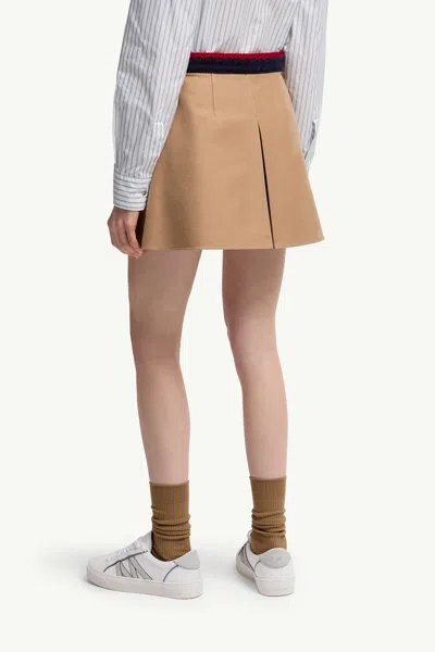 Moncler Pleated Mini Skirt In Brown