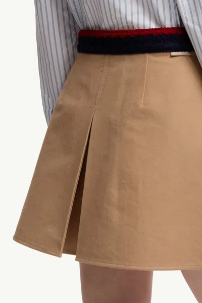 Moncler Pleated Mini Skirt In Brown