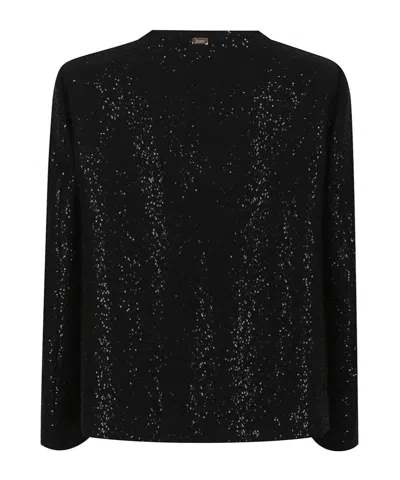 Herno Allover Sequin Embellished Short Jacket In Black