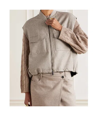 Brunello Cucinelli Wool-flannel Vest In Neutral