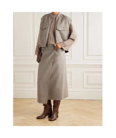 Brunello Cucinelli Wool-flannel Vest In Neutral