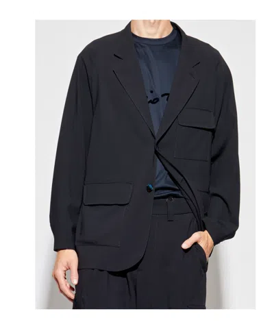 Giorgio Armani Long-sleeved Suit Jacket In Blue