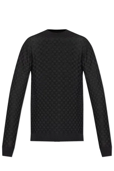 Giorgio Armani Long Sleeve Sweater In Black