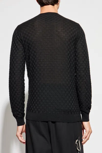 Giorgio Armani Long Sleeve Sweater In Black