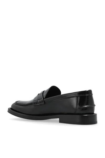 Moschino Leather Loafers In Black