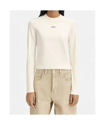 Jacquemus Le Gros Grin Logo-detail Long-sleeve T-shirt In Neutral