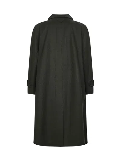 Prada Long Sleeve Coat In Black