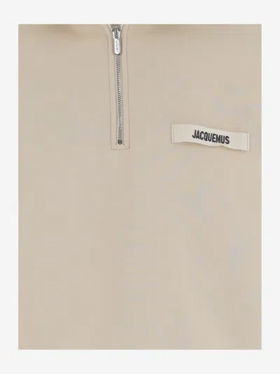 Jacquemus The Gros Grain High-collar Logo Sweatshirt In Neutral