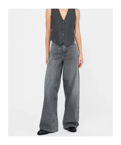 Liu •jo Studded Baggy Jeans In Gray