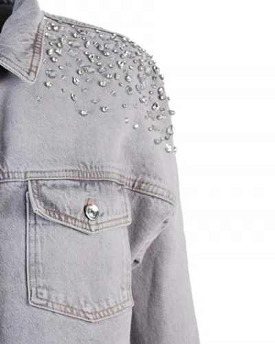 Liu •jo Denim Jacket With Belt Loops In Gray