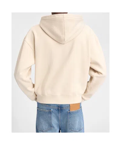 Jacquemus Grosgrain-trimmed Zippered Hoodie With Logo Detail In Nude