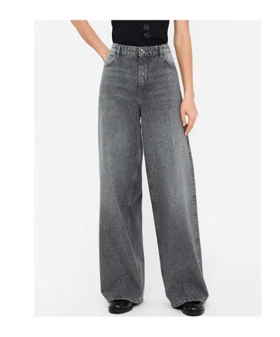 Liu •jo Studded Baggy Jeans In Gray