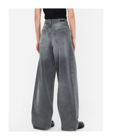 Liu •jo Studded Baggy Jeans In Gray